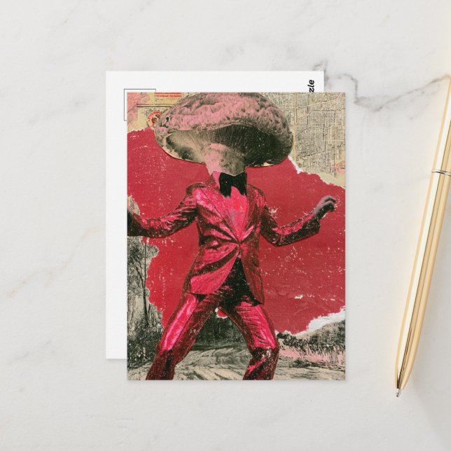 Postal Un hermoso hongo bailarín retro (Anverso/Reverso In Situ)