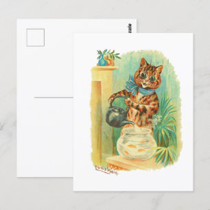 Postal Un hervidor de Bonito de Fish Louis Wain