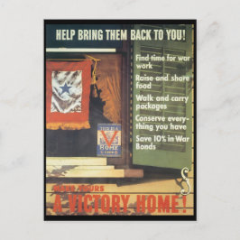 Postal Un hogar victorioso en la Segunda Guerra Mundial