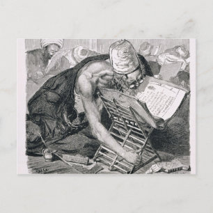 Postal Un hombre aprendido absorbido en el Corán