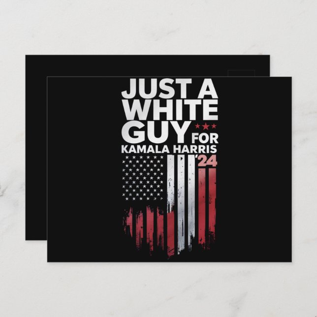 Postal Un Hombre Blanco Para Las Elecciones De Kamala Har (Anverso / Reverso)