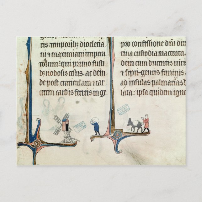 Postal Un hombre que conduce su burro llevando bolsas de (Anverso)