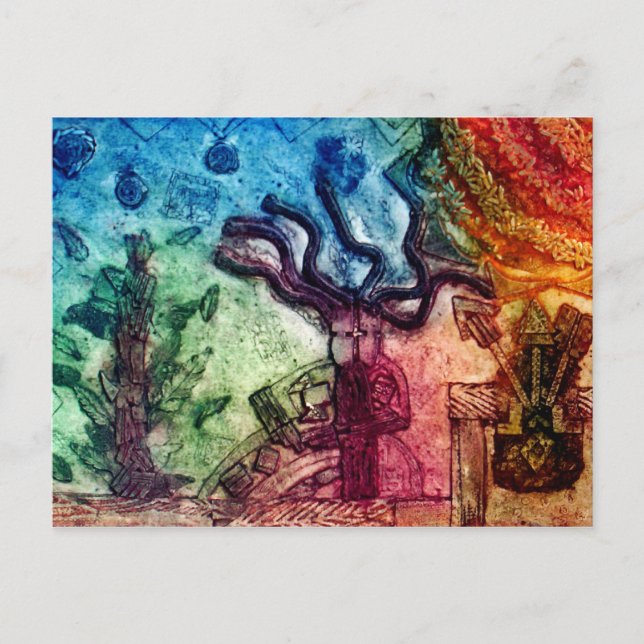 Postal Un hombre tribal bailando (Anverso)