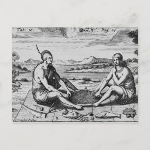 Postal Un Hombre Y Su Esposa En La Cena, 1705