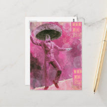 Un hongo bailarín retro rosa tonto