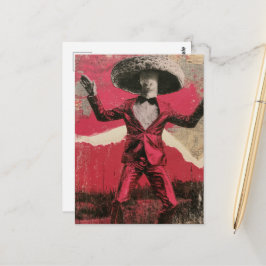 Postal Un hongo bailarín retro tonto