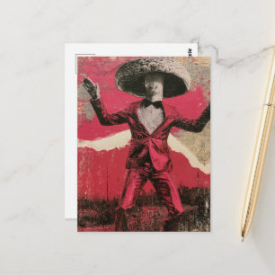 Postal Un hongo bailarín retro tonto