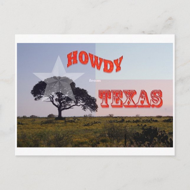Postal ¡Un Howdy de Texas! (Anverso)