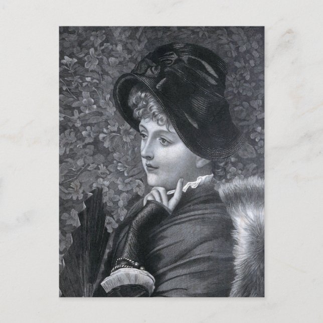 Postal Un Ilustracion vintage "A Reverie" (Anverso)