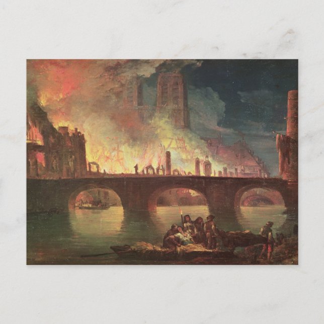 Postal Un incendio en el Hotel-Dieu en 1772 (Anverso)