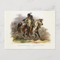 Un indio de pies negros a caballo, plato 19 de Vol