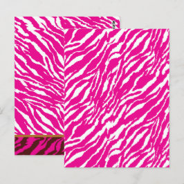 Postal Un intrincado patrón floral en rosa y blanco, arte