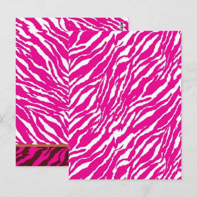 Postal Un intrincado patrón floral en rosa y blanco, arte (Anverso / Reverso)