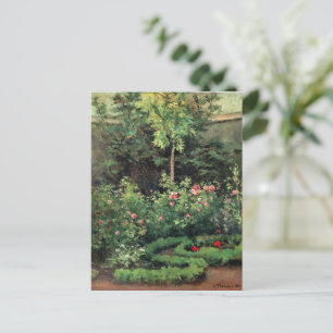 Postal Un jardín de rosas de Camille Pissarro,