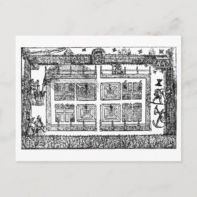 Postal Un jardín, del "Laberinto del jardinero", 1577 ( (Anverso)