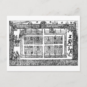 Postal Un jardín, del "Laberinto del jardinero", 1577 (
