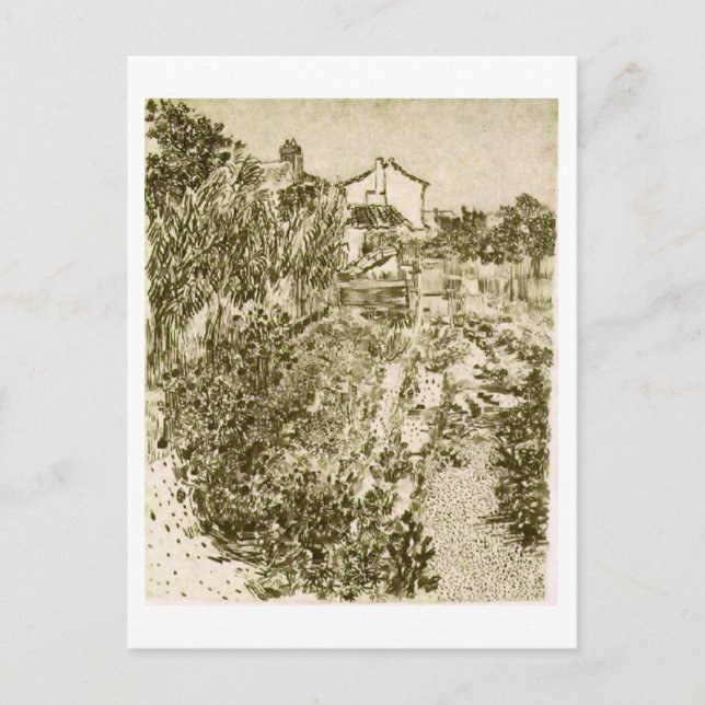 Postal Un jardín florido, Vincent van Gogh (Anverso)