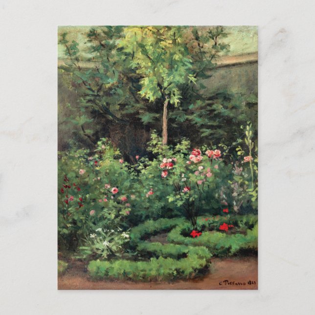 Postal Un jardín Rosa, arte de calidad de Camille Pissarr (Anverso)