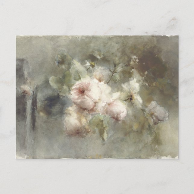 Postal Un jarrón con rosas de Margaretha Roosenboom (1853 (Anverso)
