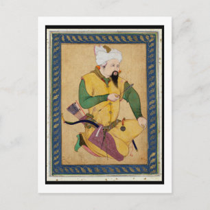 Postal Un jefe turcomano o mongol con una flecha, de