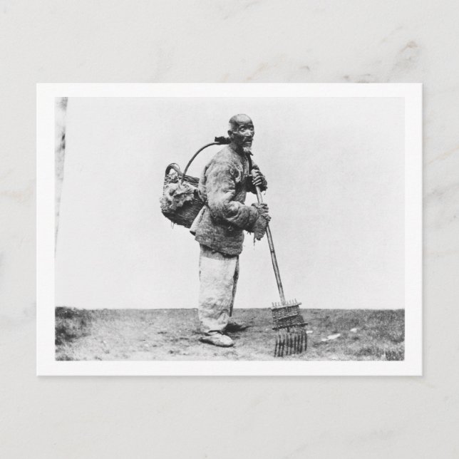Postal Un jornalero chino, c.1870 (foto de abajo) (Anverso)