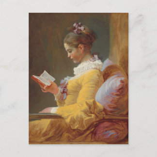 Postal Un joven Chica leyendo, The Reader de J. Fragonard