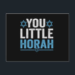 Postal Un judío gracioso de Horah Hanukkah<br><div class="desc">chanúa,  menorah,  hanukkah,  dreidel,  jewish,  Chrismukkah,  vacaciones,  horah,  navidades, </div>
