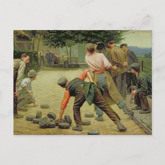 Postal Un juego de Bourles en Flandes, 1911 (Anverso)