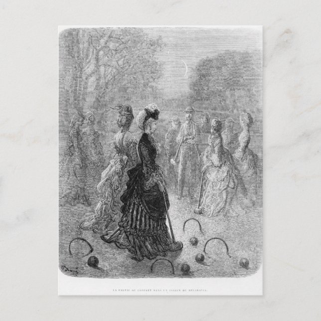 Postal Un juego de croquet (Anverso)