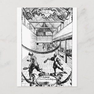 Postal Un juego real de tenis en el Jeu de Paume