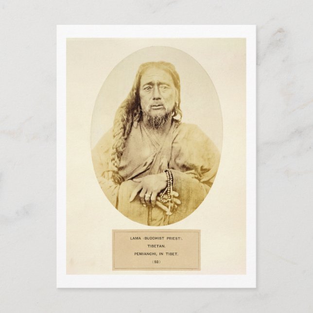 Postal Un Lama tibetano en Pemianchi, Tíbet, siglo XIX ( (Anverso)