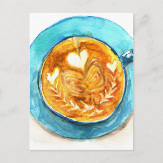 Postal Un latte con amor
