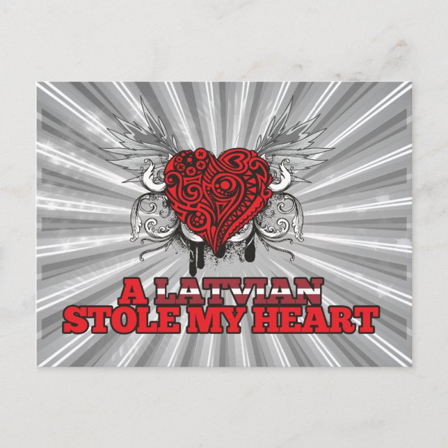 Postal Un letón me robó el corazón (Anverso)