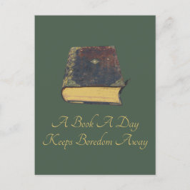 Postal Un libro al día mantiene el aburrimiento lejos