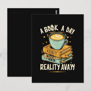 Postal Un libro al día mantiene la realidad alejada
