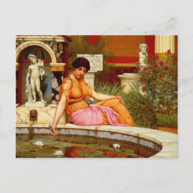 Postal Un Lily Pond - John William Godward (Anverso)