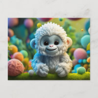 Un lindo bebé Yeti hecho de hilo