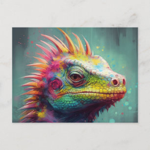 Postal Un Lizard Muy Colorido