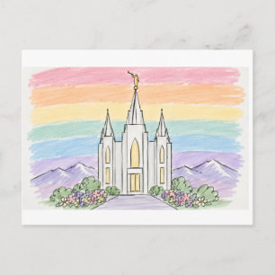 Postal Un lugar celestial de paz Hermoso templo SUD