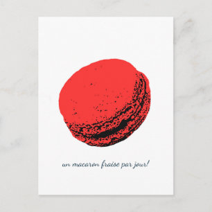 Postal Un macaron fraise par jour!