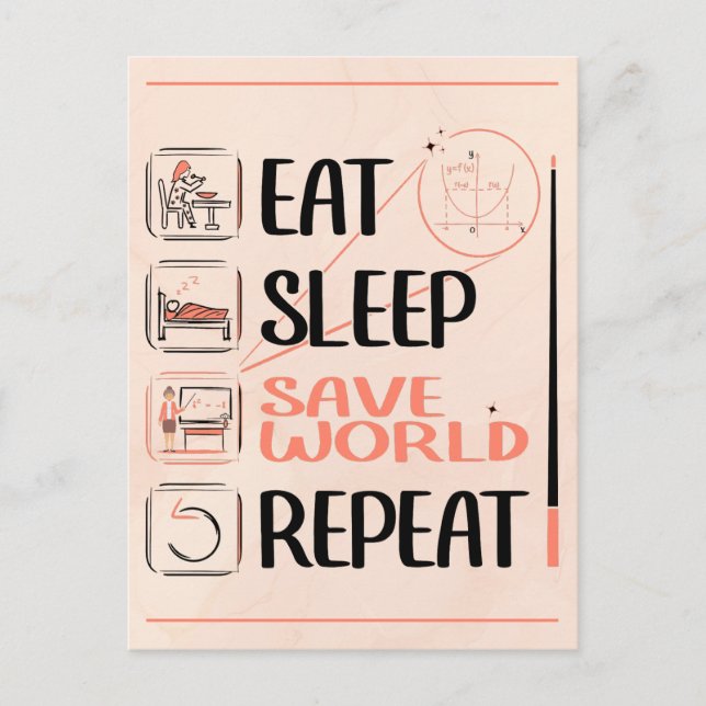 Postal Un maestro de matemáticas salvó al mundo. Gracias  (Anverso)