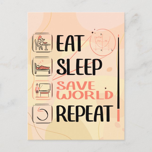 Postal Un maestro de matemáticas salvó al mundo. Gracias  (Anverso)