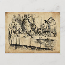 Postal Un mal té-Fiesta (1865) de John Tenniel