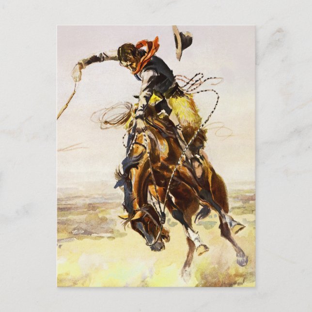 Postal “Un mal tipo” de Charles M Russell (Anverso)