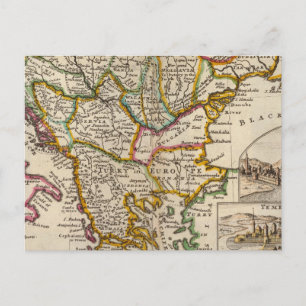 Postal Un mapa general de Turquía en Europa