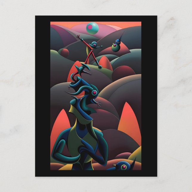 Postal Un Martini aterriza en el planeta de las aceitunas (Anverso)