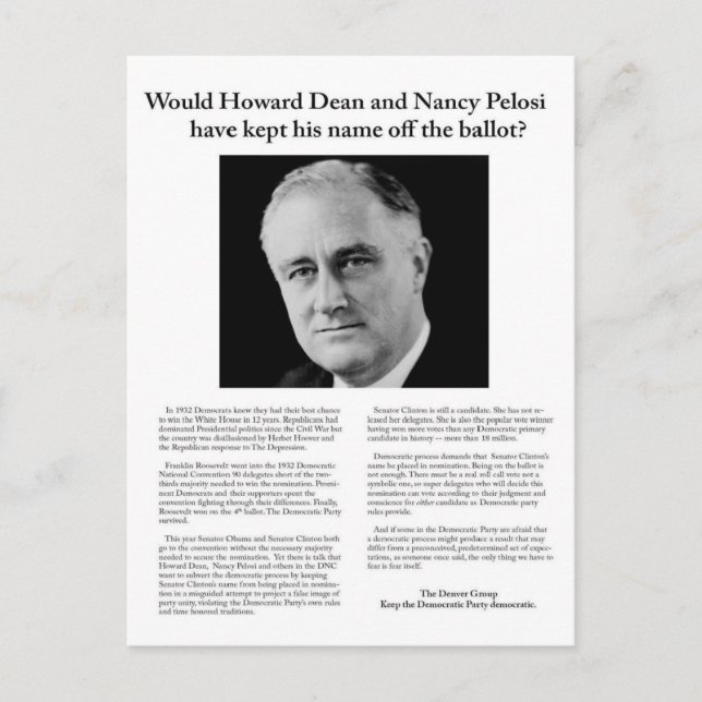 Postal Un mensaje de Denver Group a Chicago (Anverso)