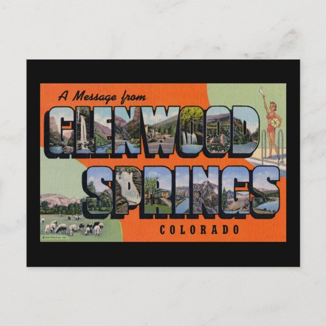 Postal Un mensaje de Glenwood Springs Colorado (Anverso)