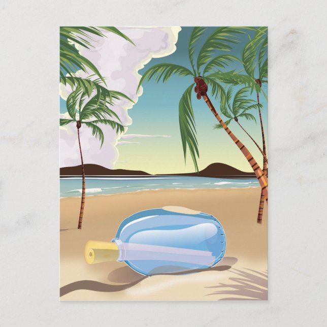 Postal Un mensaje en una botella (Anverso)