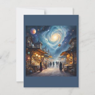 Postal Un Mercado Acondicionado En Una Nebulosa En Asombr